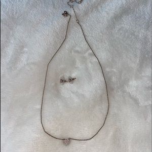 Kate Spade Rose Gold Heart Earring & Necklace Set